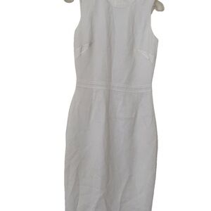 Givenchy Paris  back Zip White Cotton Dress 38